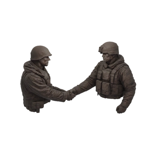 Soldiers Shaking Hands Bust