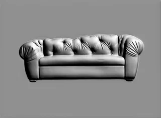Modelo 3D de sofá Chesterfield com capitonê, feito em estilo realista