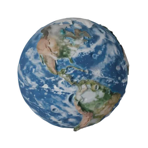 Gas Giant Dwarf Planet Modular 3D model, isometric modular kit view, showing rock, spherical body scale.