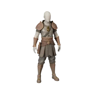 Personaggio 3D Artigiano NPC Magico Medievale, vista viewport motore, asset pronto per animazione con posa in piedi e pbr