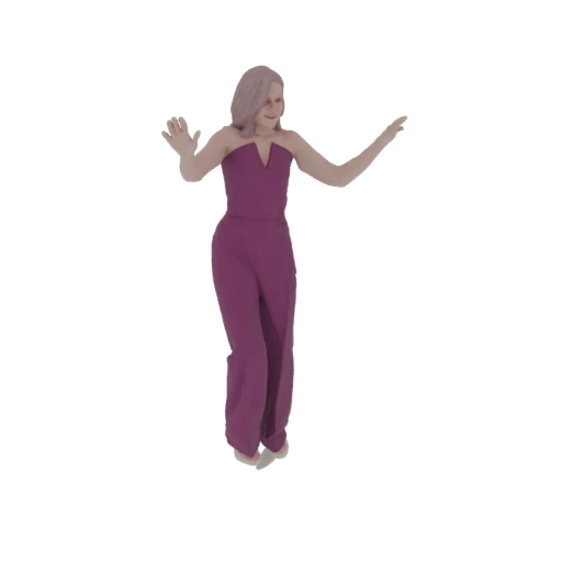 Elegant Purple Jumpsuit Dancer 3D Model