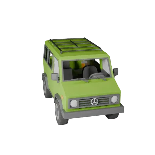 نموذج فان ريترو منخفض المضلع لـ Unity & Unreal PBR Asset