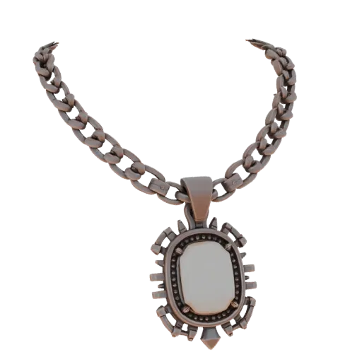 Statement Necklace render detail 3D model, top-down studio render, highlighting necklace form and finish detail.