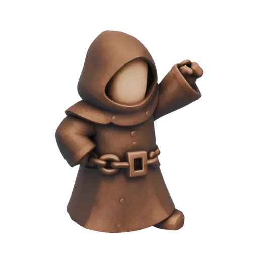 Medieval Monk Miniature STL - Attack