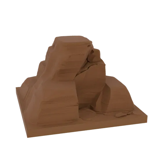 River Pebble Bank Printable 3D model, isometric tabletop STL render, showing stratified stone, water edges.