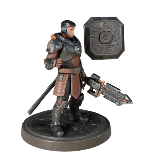Sci-Fi Meeple Set high poly 3D model preview showing scale, studio close-up view, icon shape and table readability