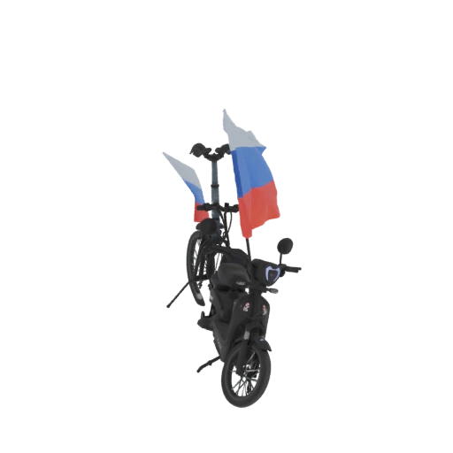 Electric Scooter with Russian Flags