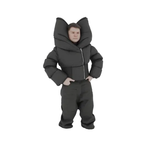 Oversized Padded Winter Suit 3D Model