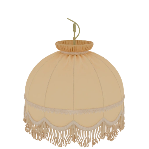 Elegant Cream Fabric Lampshade with Fringe