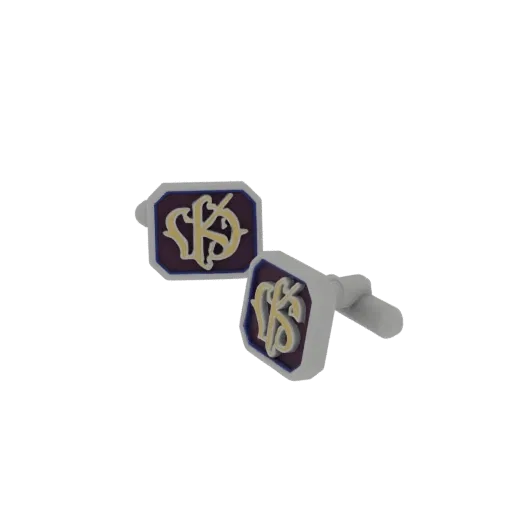 Monogram Style Cufflink print ready 3D model, top-down studio render, showing cufflink form, surface, and scale cues.