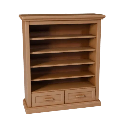 Modelo 3D de Alta Poligonagem Estante Flutuante, sala de jantar, render de estúdio em close-up, detalhe de madeira pintada.