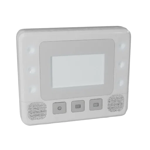 Kitchen Smart Thermostat Product Viz 3D model, three-quarter studio product render, showing white plastic, form detail.