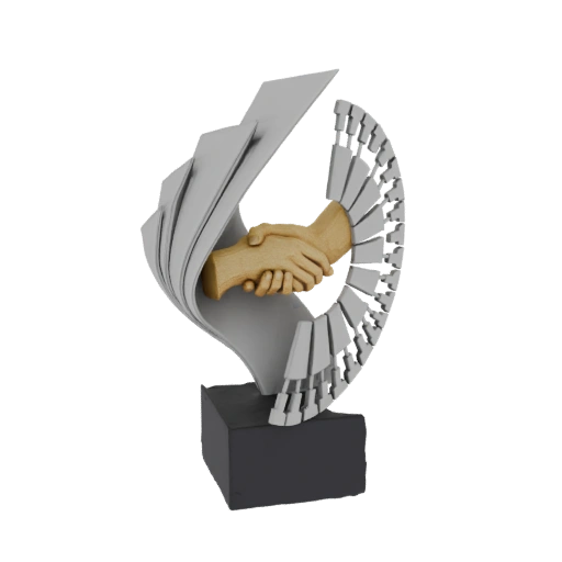 Handshake Trophy Sculpture 3D Model