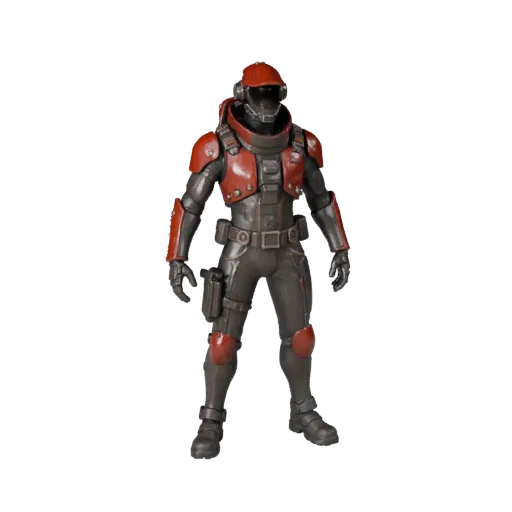 Personaggio 3D Sci Fi Scout, vista viewport motore, asset pronto per Unreal Engine con posa in piedi e pbr