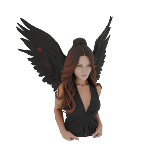Dark Angel with Black Wings