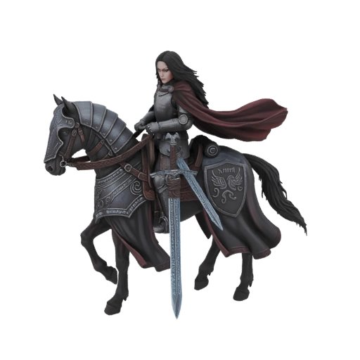 Female Knight on Horseback