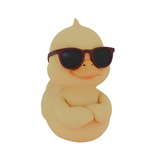 Cool Duck with Sunglasses 3D Model