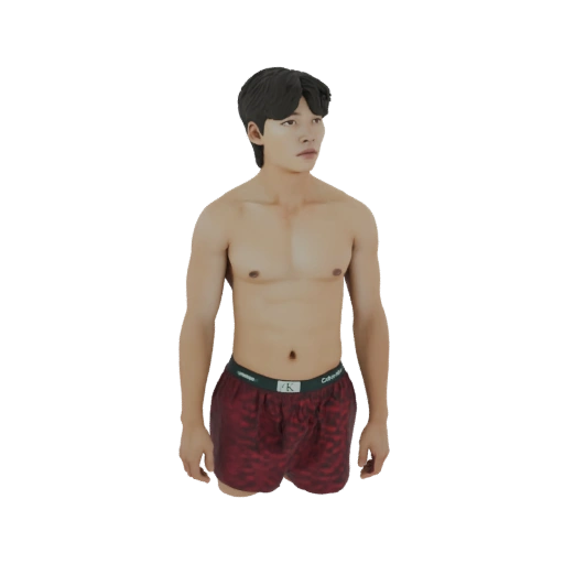 Young Man in Boxer Briefs 3D Model