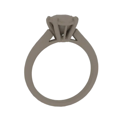 Solitaire Ring scene ready 3D model, three-quarter studio render, showing ring silhouette and surface contrast.