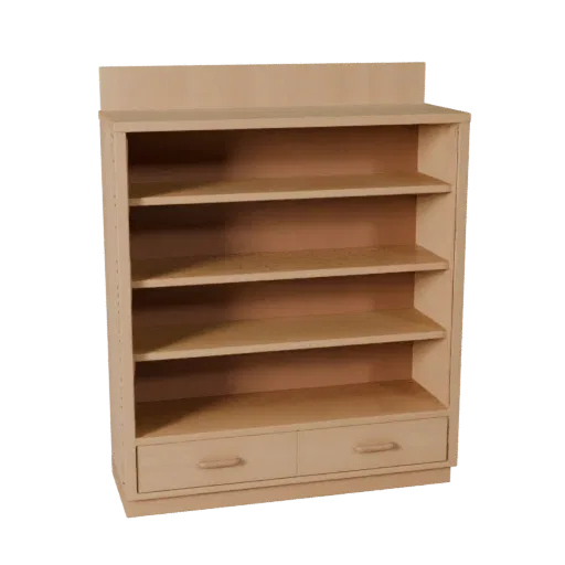 Modelo 3D Estante Flutuante para Visualização de Produtos, sala de jantar, renderização de estúdio em três quartos, detalhe d