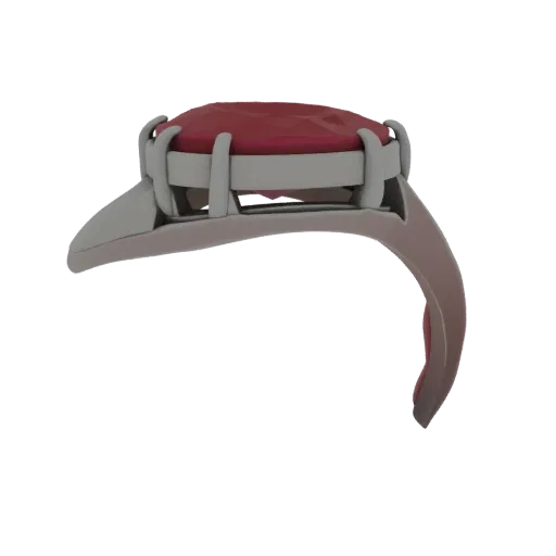 Ruby Ring scene ready 3D model, turntable hero render, showing ring silhouette and surface contrast.