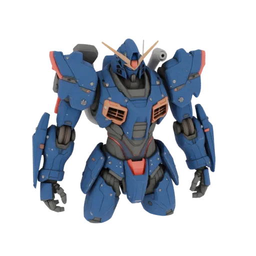 Heavy Assault Mech mech-style collectible figure, three-quarter display angle, resin print scale, layered armor plating