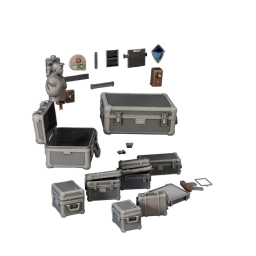 Travel Ammo Case 3D model, three-quarter front view, Unreal Engine viewport, showing plastic, usable openings.