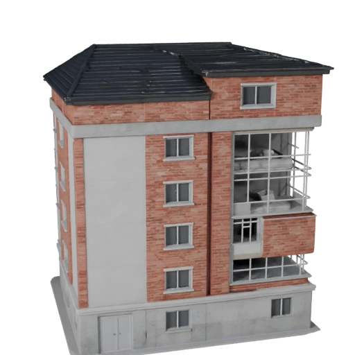 Modèle 3D de Maison Périurbaine pour Blender - Asset de Rendu