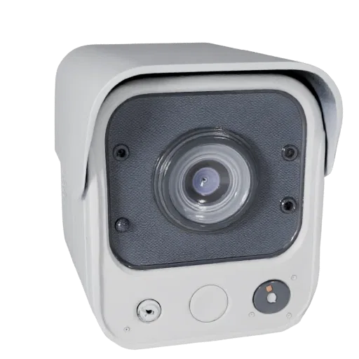 Minimal Security Camera High Poly 3D model, close-up studio render, showing white plastic, compact device geometry.