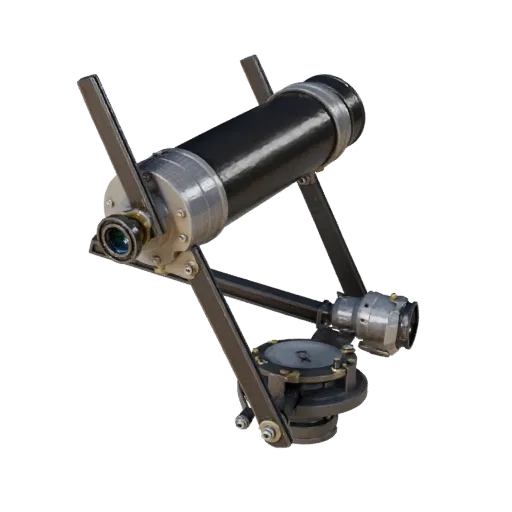 Observatory Star Tracker Realistic 3D model, three-quarter studio render, showing metal tubes, optical alignment.