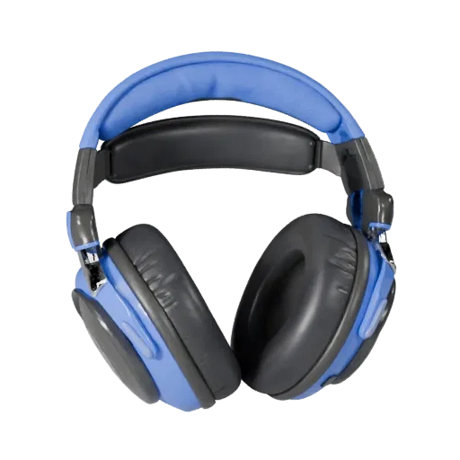 Sports Gaming Headset 3D model, three-quarter front view, Unity viewport, showing soft ear pads, wearable scale.