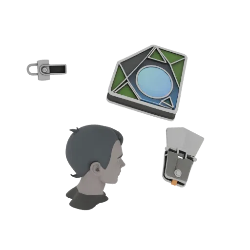 Geometric Lapel Pin print ready 3D model, front-three-quarter studio render, highlighting brooch form and finish detail.