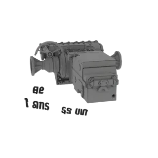 3D-Modell eines grauen Industriegetriebes mit sichtbaren Zahnrädern und integriertem Antrieb, vor weißem Hintergrund.