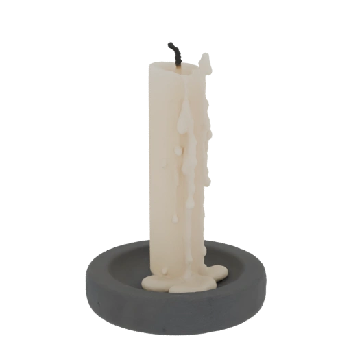 Dripping Candle in Concrete Holder