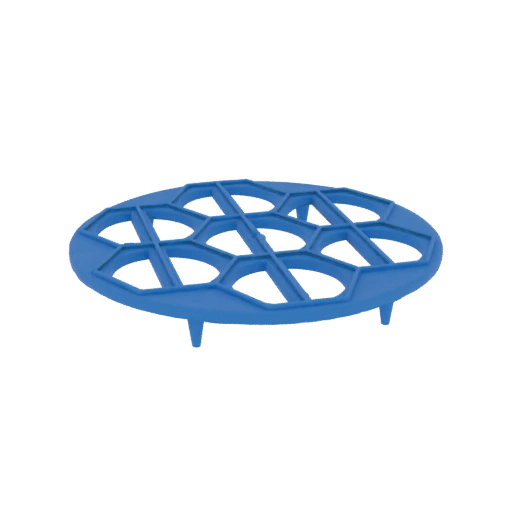 Blue Trivet with Hexagonal Pattern