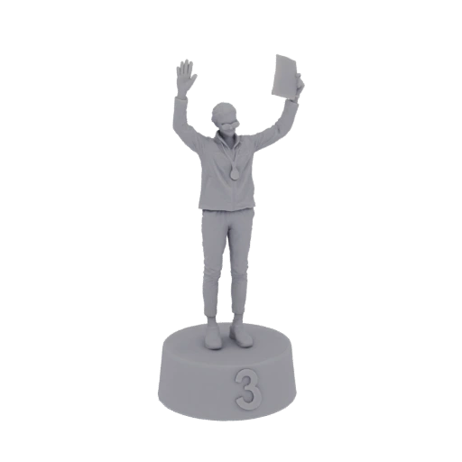 Bronze Medalist 3D Model with Trophy