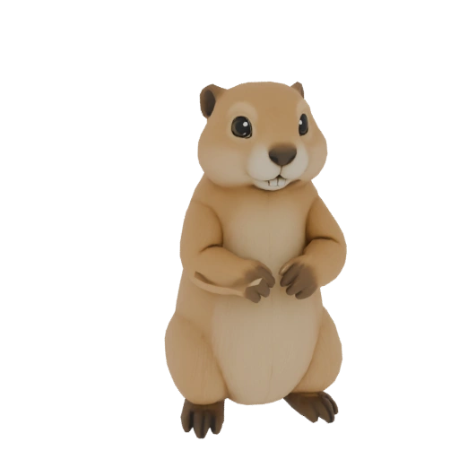 Cute Groundhog 3D Model