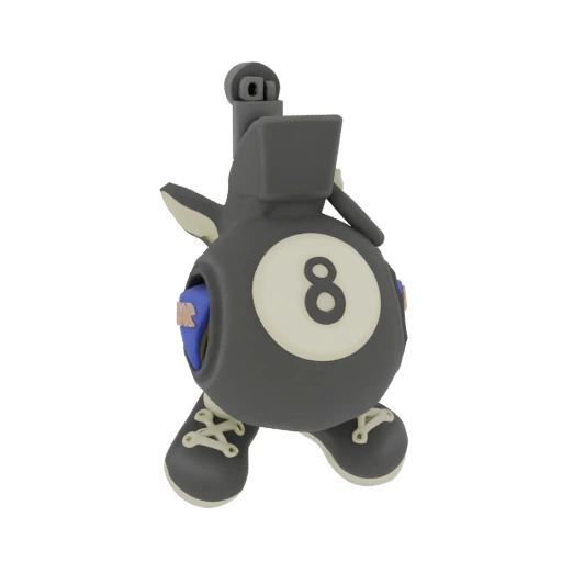 8-Ball Grenade Character 3D Model