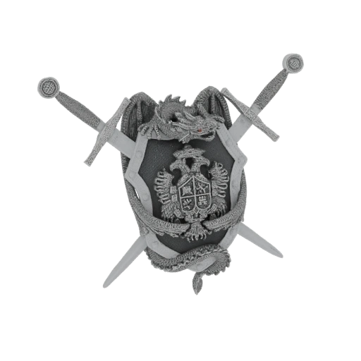 Dragon and Double-Headed Eagle Shield with Crossed Swords