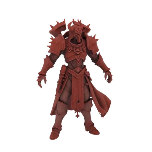 Miniatura STL Warlock Dark Fantasy, rendering da tavolo a tre quarti, miniatura da tavolo stampabile in resina con posa in pi