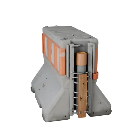 Roadwork Traffic Barrier Modular 3D model, isometric modular kit view, showing concrete, site-ready silhouettes.