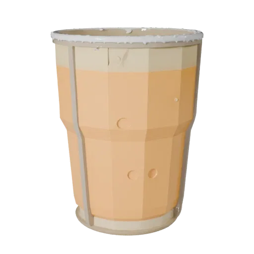 Cafe Juice Glass Stylized 3D model, stylized isometric render, showing glass, container shape.