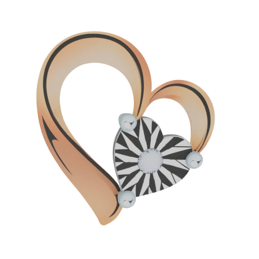 Heart Pendant with Geometric Inlay