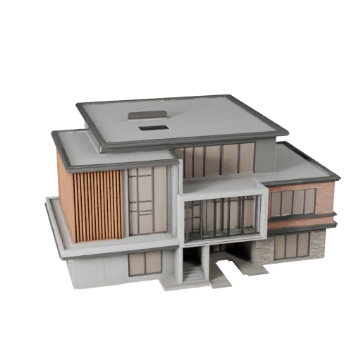 Casa Moderna de Alto Poligonagem 3D para Archviz de Arquitetura