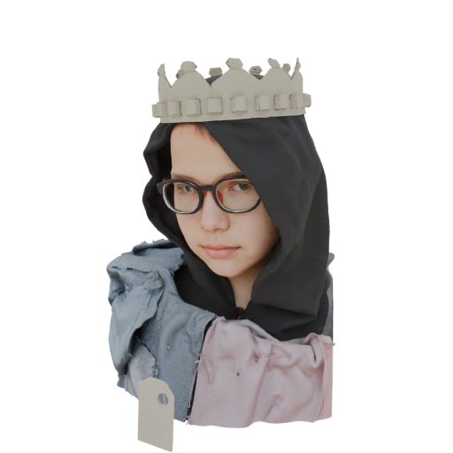 Young King with Crown and Hooded Robe