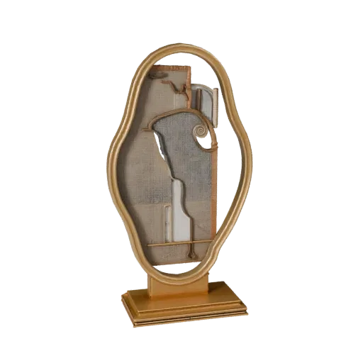 Luxury Wall Art Modular 3D model, living room, isometric modular kit view, ceramic detail.