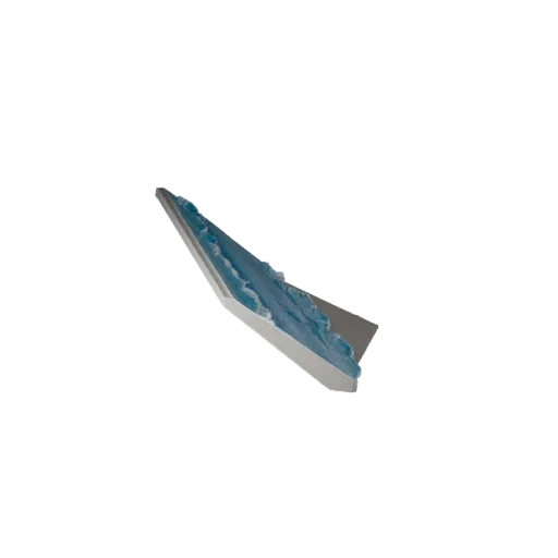 Beach Wave Edge Tile Unity 3D model, isometric viewport view, showing wet stone, water edges.