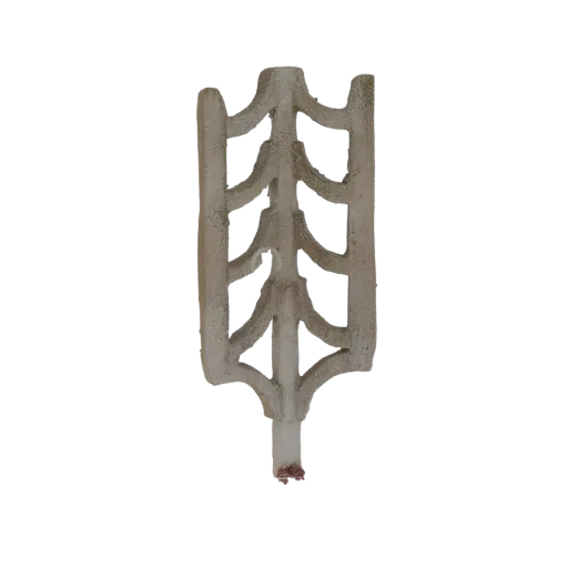 3D model of an ornate decorative lattice panel with intricate, repeating organic patterns and an aged stone texture.