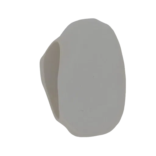 3D model of a women's ring with a wide band and an abstract inner cavity resembling a cave.