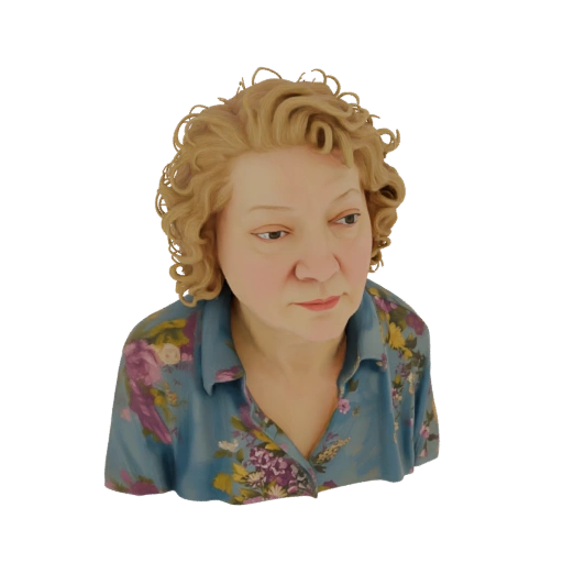 Elderly Woman Bust with Curly Hair